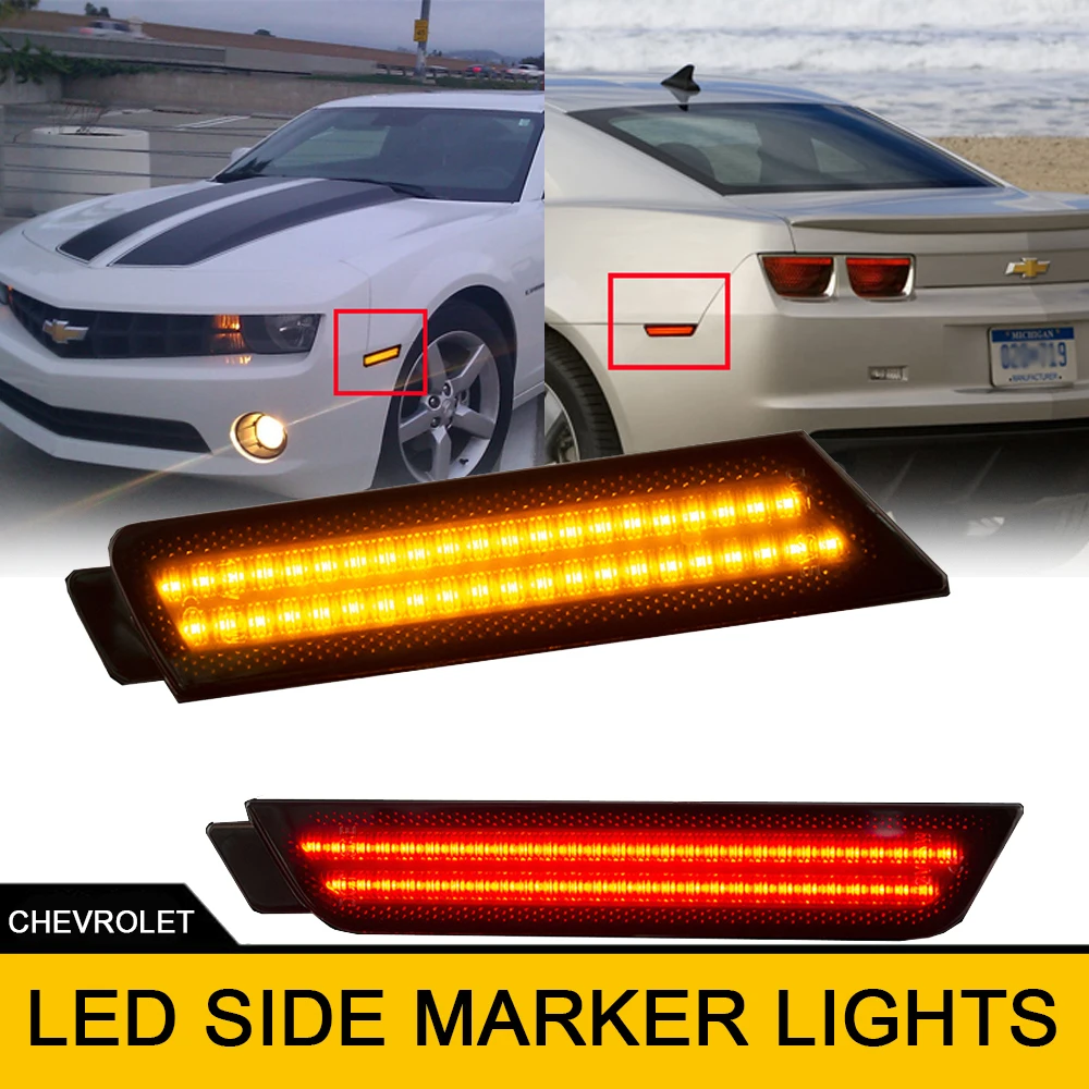 

For Chevy Camaro 2010-2015 LED Car Front Rear Side Marker Turn Signal LED Bumper Lights OEM GM255119