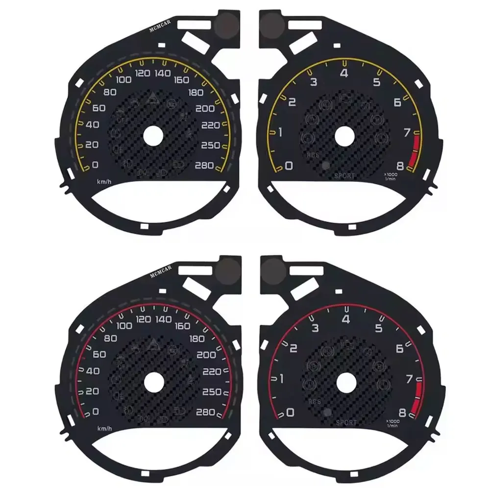 Instrument Cluster Speedo Dials Overlay For Mercedes- Benz C Class C63 C200L GLC260 Upgarde AMG Gauge Face Carbon Fiber 280KM