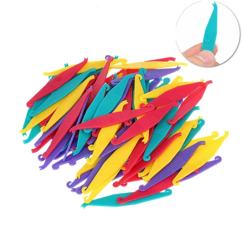 

100 Pcs Orthodontic Elastic Placer for Braces Disposable Elastic Rubber Band Placers Mix Color Dentistry Tools