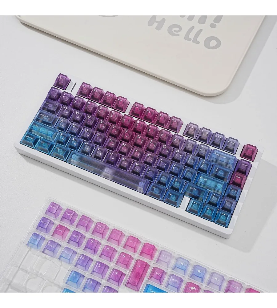 Keycaps are used for mechanical keyboards Korean keycaps are light-transmitting PC original full set