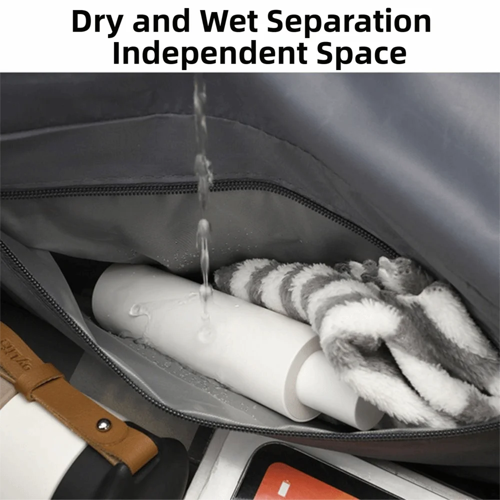 Casual Travel Duffel Bag Wet Dry Separation Large Capacity Travel Luggage Handbag Wear Resistant Business Trip Gym Shoulder Bag