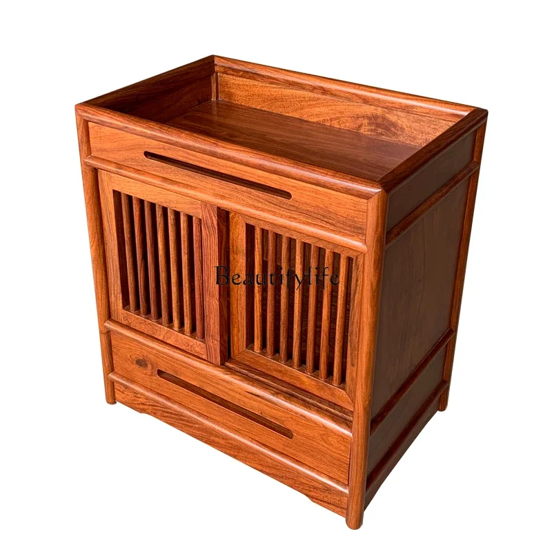 

1**Red sandalwood new Chinese tea cabinet mahogany furniture simple solid wood rosewood tea table