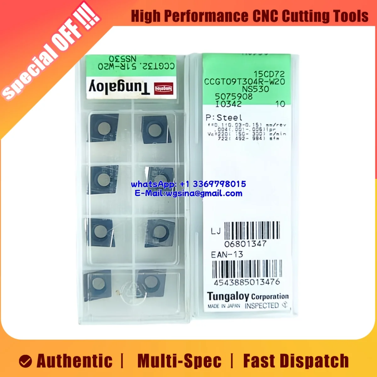 

Original CCGT CCGT09 CCGT09T3 02L 04L 04R -W20 NS530 Turning Inserts