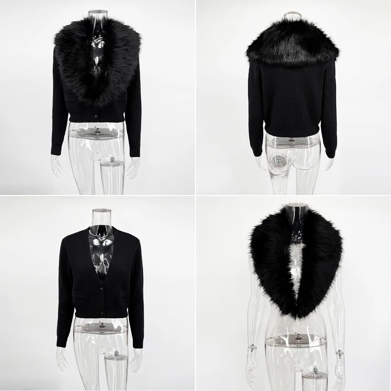 معاطف أنيقة من الفرو الصناعي من Tuularose سترة نسائية دافئة منتفخة ضيقة بأكمام طويلة وياقة موضة شتوية ملابس خارجية نسائية عالية الشارع