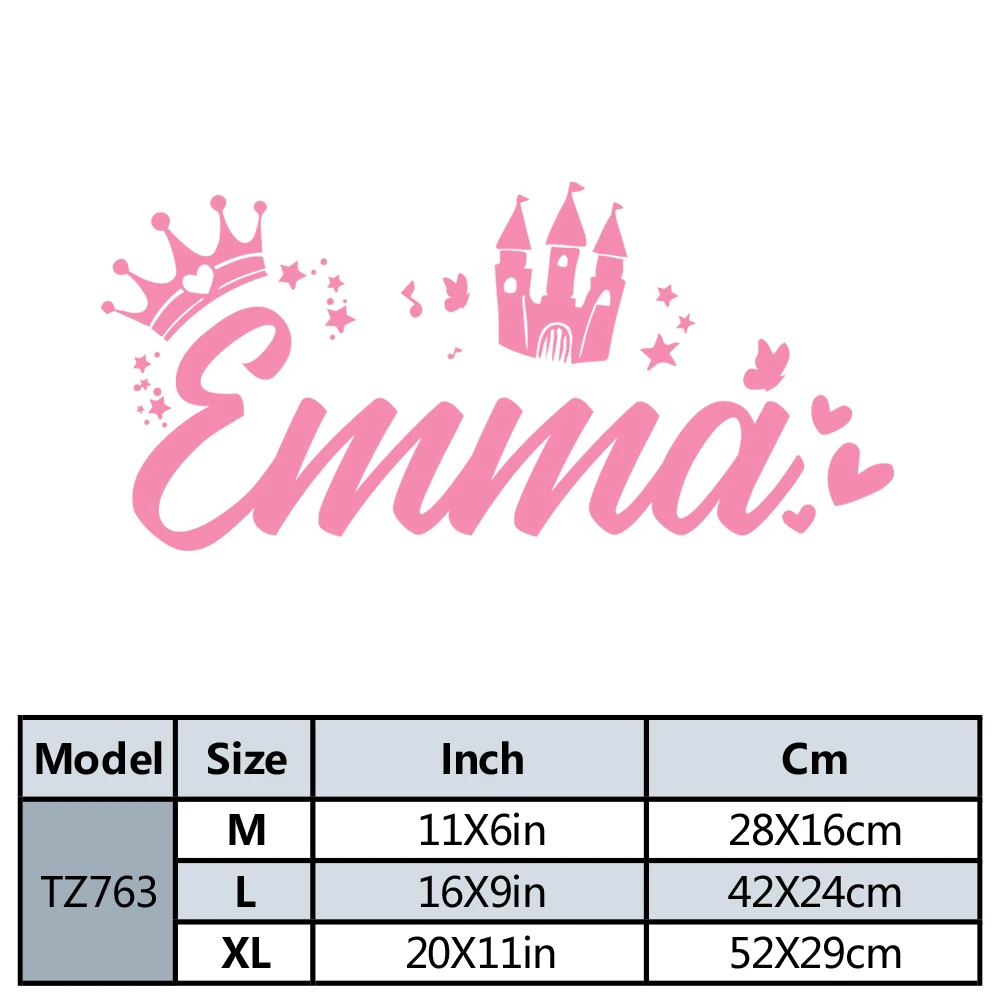1pc New Design Personalize Custom Name Princess Wall Art Decal Decoration Fashion Sticker For Kitchen Wall Decoration Murals