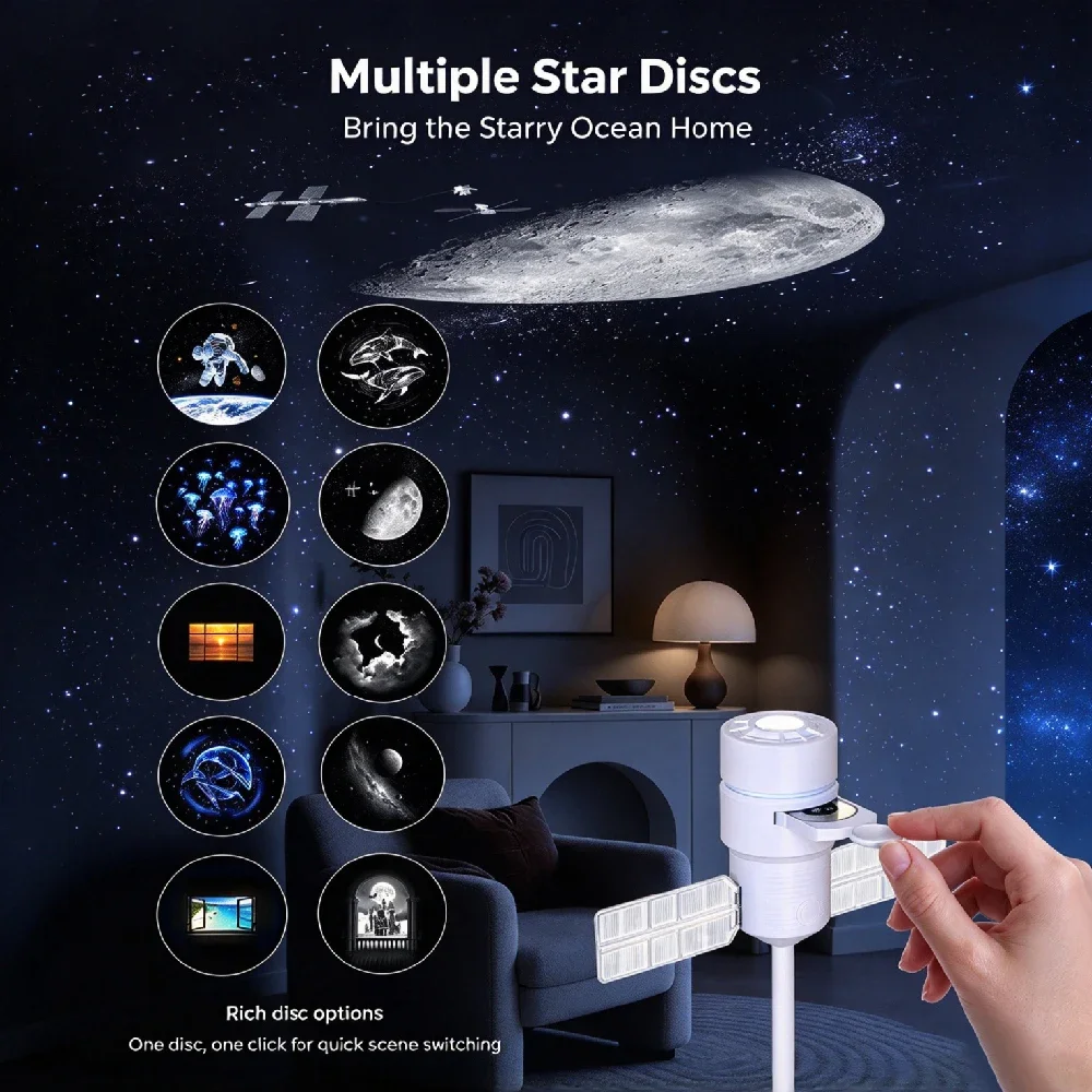usb接続の星空投影ランプ。ロマンチックな星空を夜に投影し、車内や家庭のインテリアとして、また恋人や子供へのプレゼントとしても最適です。