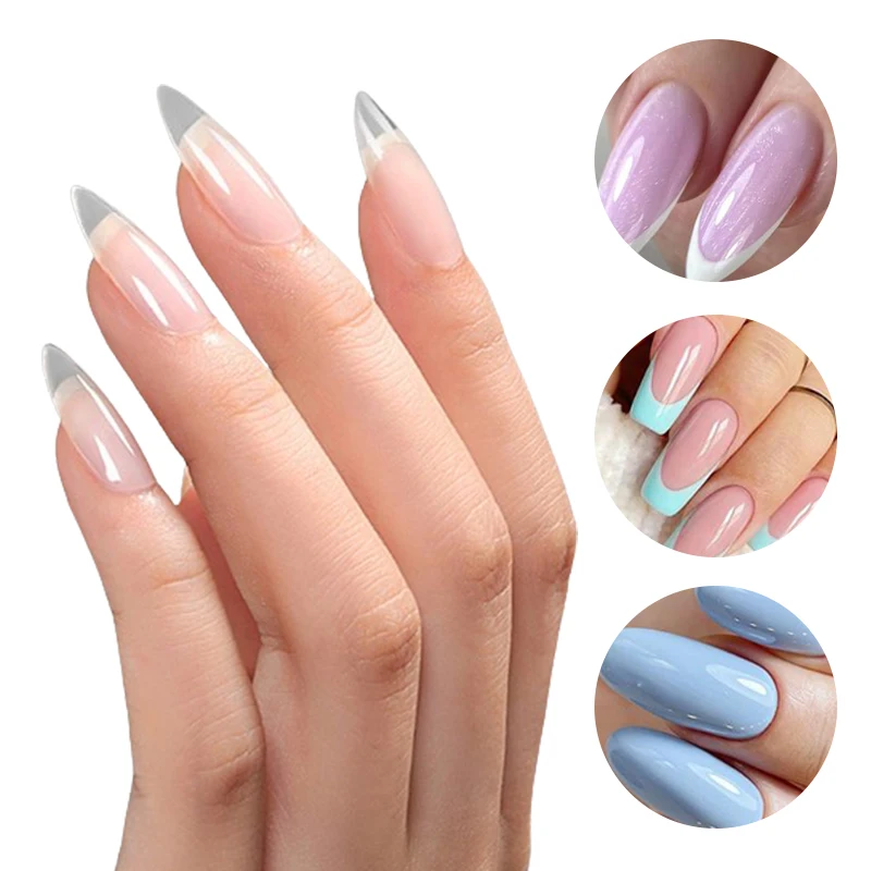 

Matte Press On Nail Tips Soft Full Cover Fake Nails Coffin False Nail Capsules American Gel X Capsule Nail Extension Art