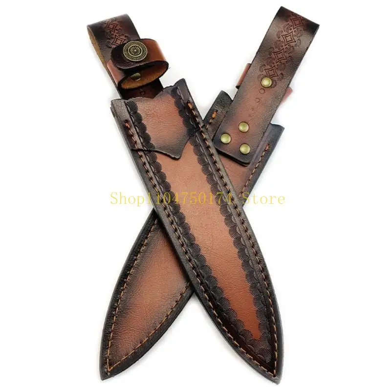 Professional Grade Thickened Leather Protective Sleeve For Camping Equipment Weather Resistant Design Convenient Carry Tanned