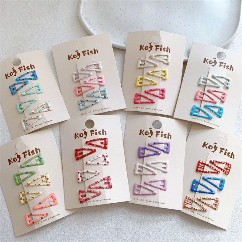 

Набор мини-заколок для волос в горошек, разноцветные, базовый дизайн, для маленьких девочек, для боковых прядей, мягкие, для повседневного использования