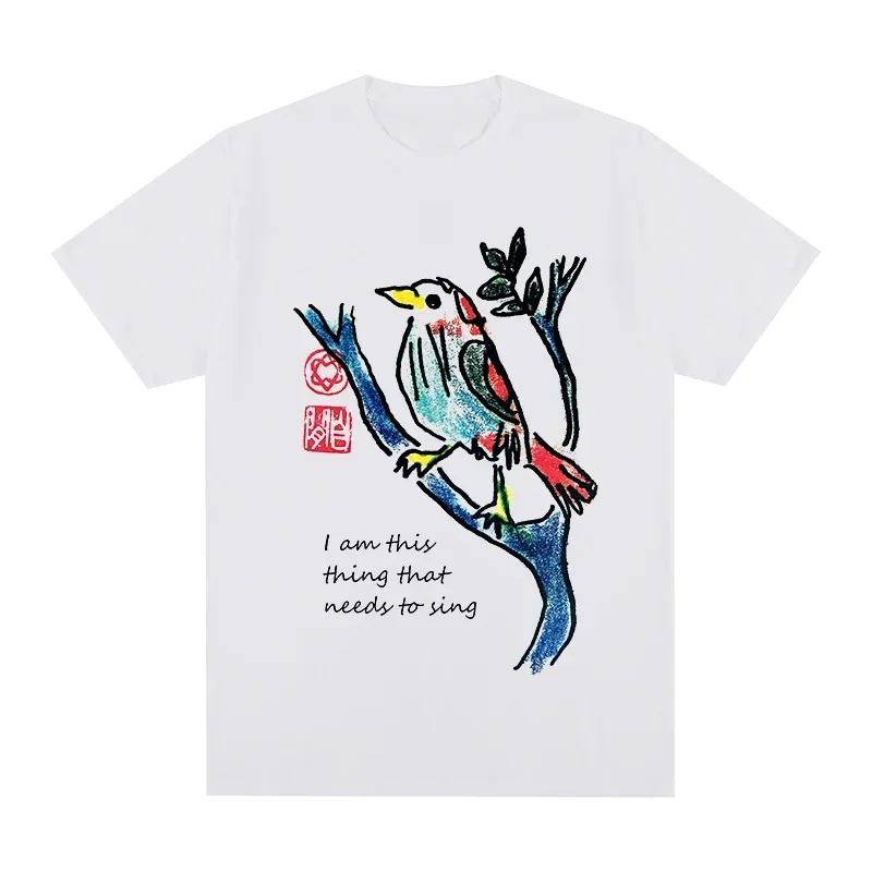 Leonard Cohen T-shirt am this thing that needs to sing Cotton TEE TSHIRT Womens Tops Unisex Japanese Vintage Artwork Tengu Gods