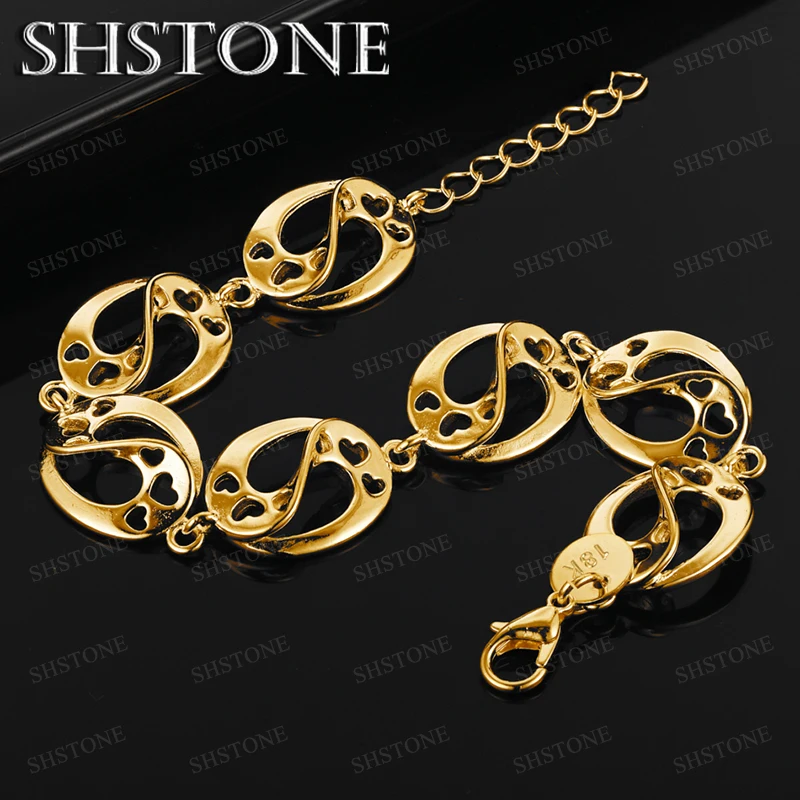 18k الذهب شبكة سلسلة فراشة القلب سلسلة دائرية سوار حفلة خطوبة هدية الرجال جودة مجوهرات جميلة اكسسوارات