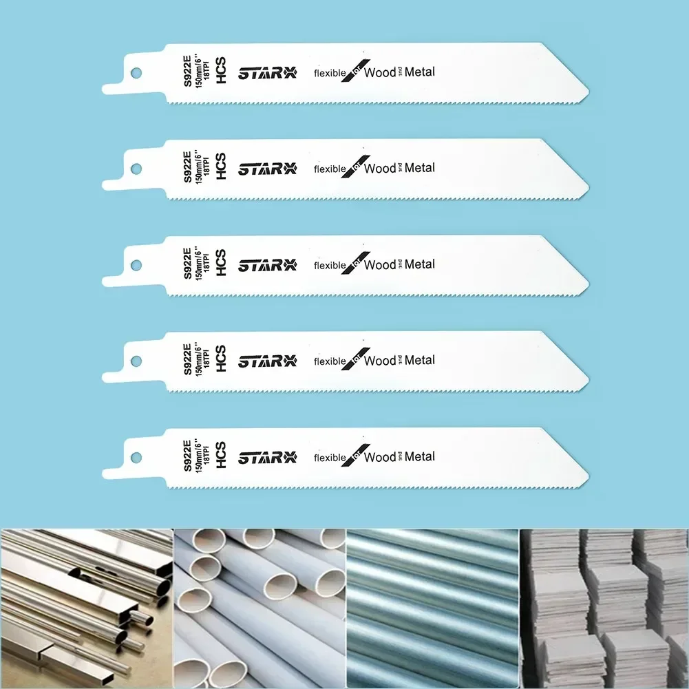 5X 150mm S922EF Oszillierende Säbelsägeblätter für Holz-, Metall- und Rohrschneidarbeiten – Detail 17