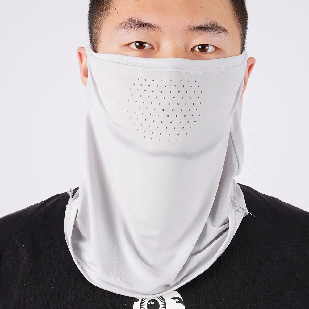 Face Scarf Breathable Ice Silk UV Sun Protection Mask Soft Adjustable Anti Ultraviolet Thin For Summer Outdoor Face Scarf
