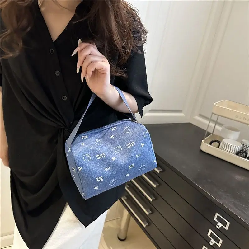 حقيبة مستحضرات التجميل هالو كيتي للنساء حقيبة مستحضرات التجميل كاوبوي ماكياج مقبض الحقيبة السفر الضروري حقيبة أدوات الزينة Kawaii حمام دش حقيبة #5