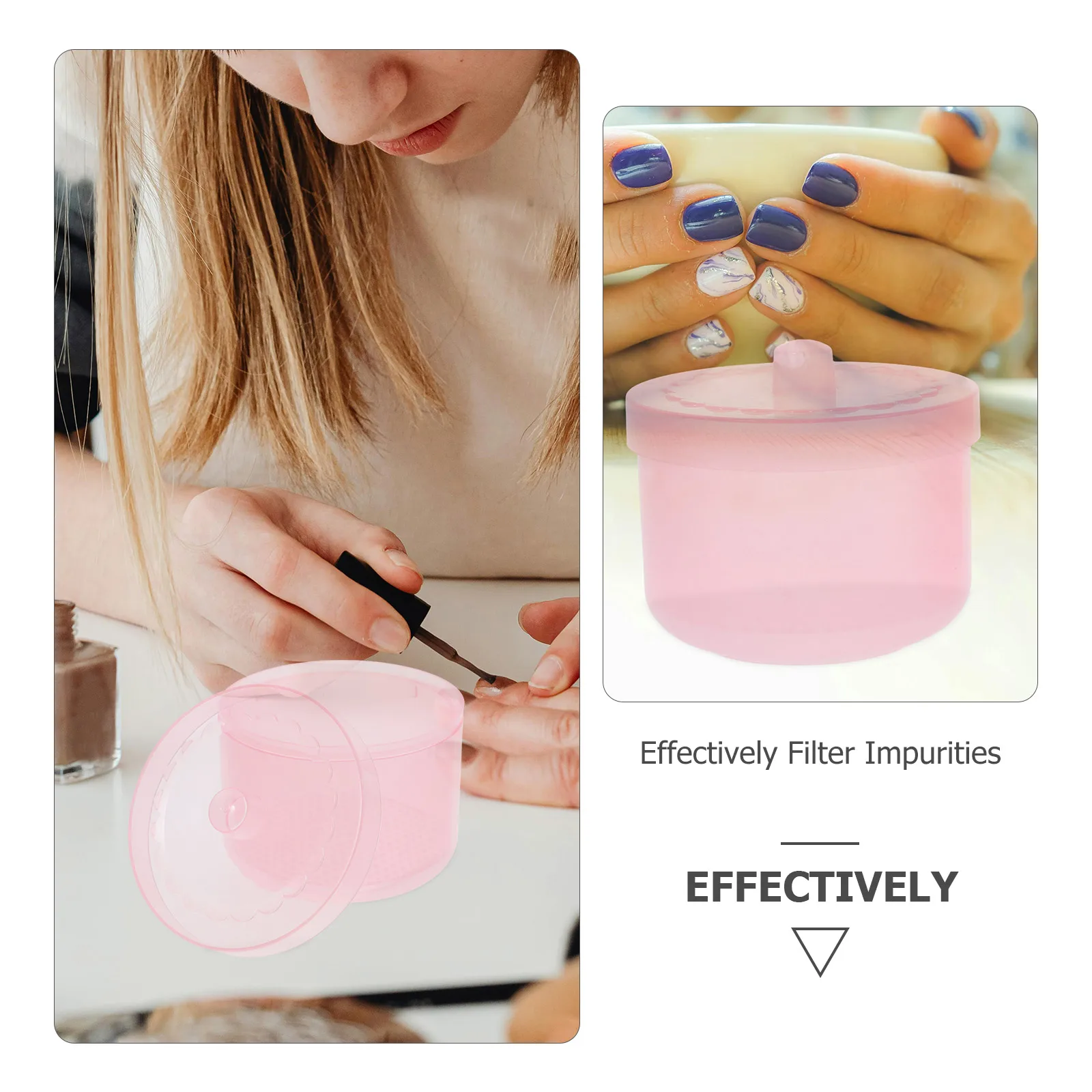 

2Pcs Nail Tool Cleaner Box for Art Supplies Disinfection Manicure Tools Soaking Tray Organizer Pink Plastic Compact Portable