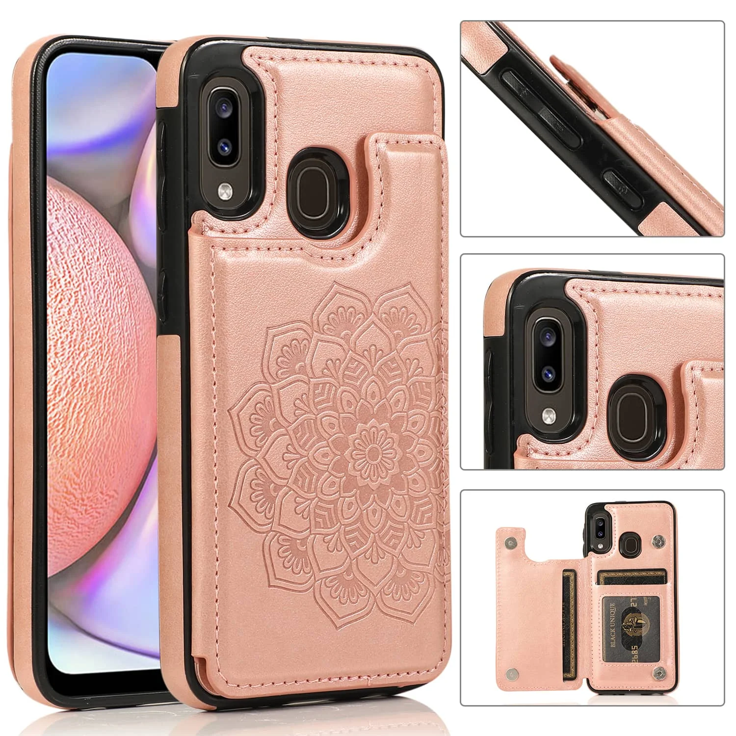 

Подходит для Samsung Galaxy A10 A10E A20 A20E A20S A30S A40 A50S A70S Чехол с держателем для карт, чехол-кошелек с цветочными магнитными кнопками