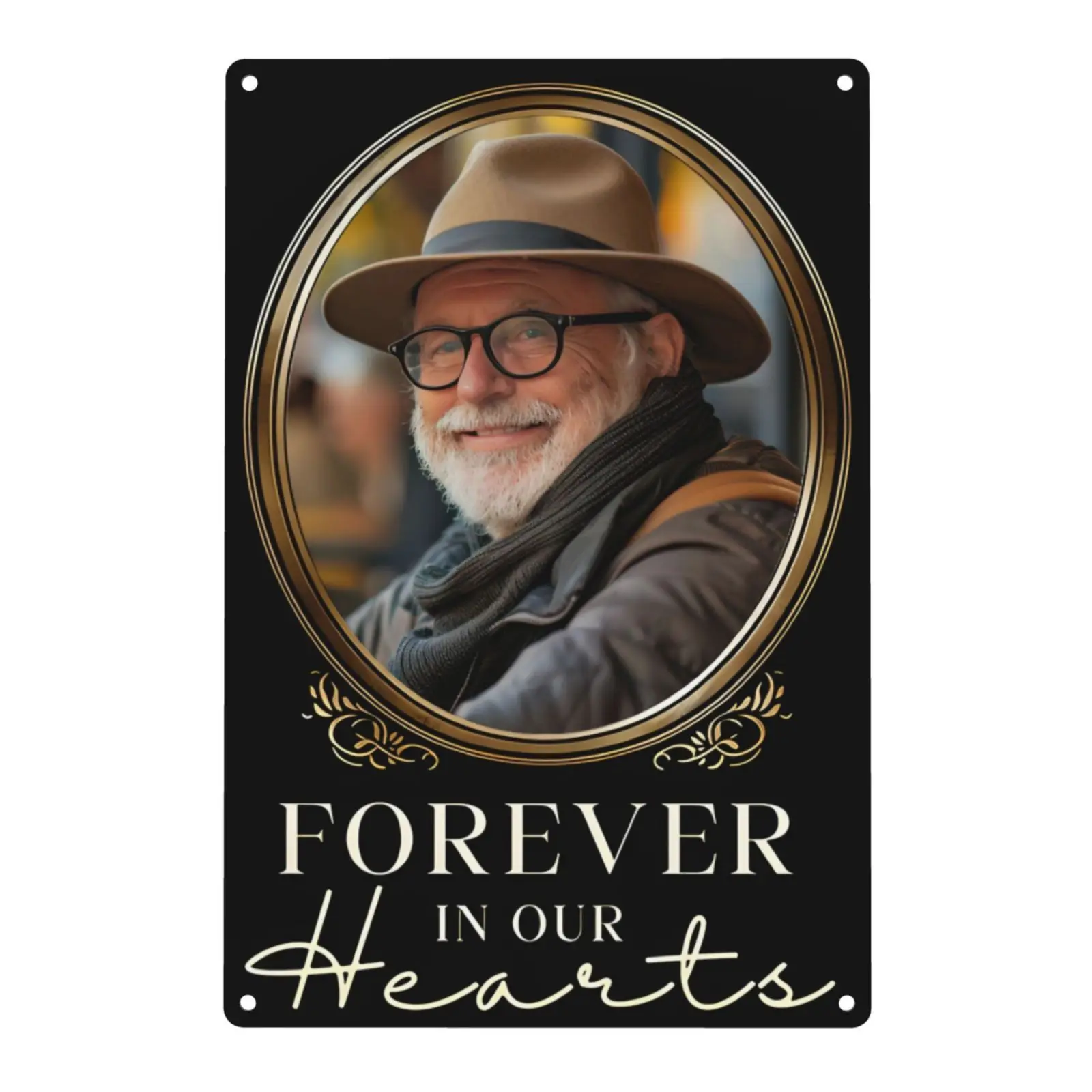 Personalized In Loving Memory Metal Sign with Photo - Custom Name & Date -Memorial Keepsake Plaque for Cemetery,Funeral Display