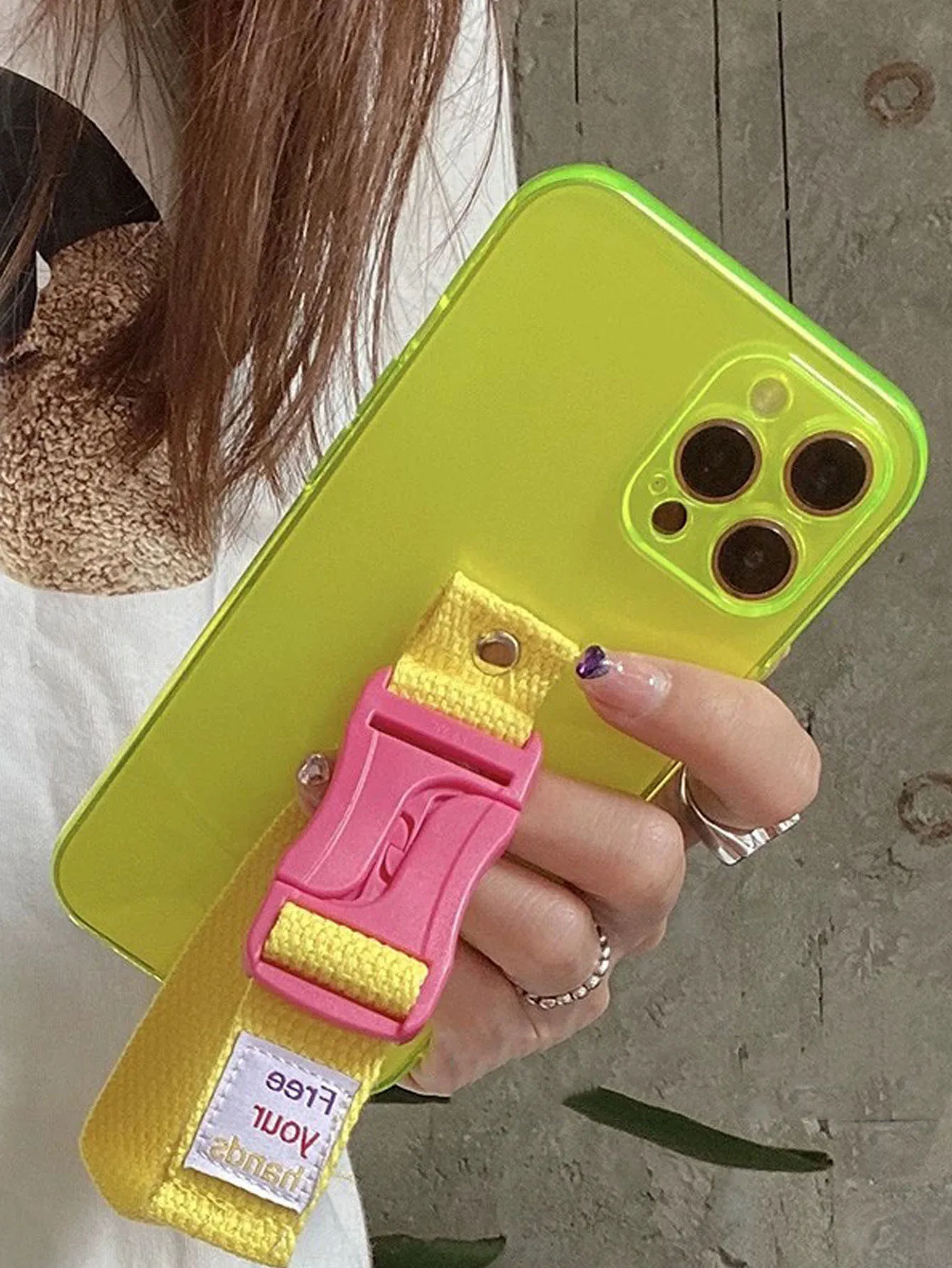 Fluorescent Crossbody Phone Case Suitable For iPhone 15 Pro Max 11 12 13 14 Protective Case XS Max Wristband Strap Strap XR