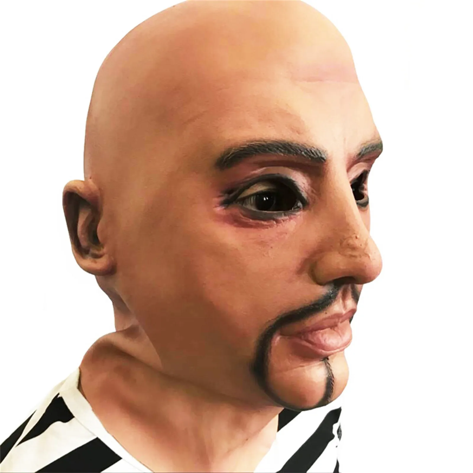 Máscara enrugada careca unisex para festa de Halloween, Old Men Cosplay, Horror Head, Engraçado Latex Chapelaria, Carnaval de Halloween