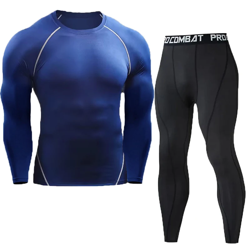 Men\'s Compression Set Men Sportswear Gym Fitness Suits Training Jogging Sport  Tights Clothing Rashguard Running Tracksuit Men