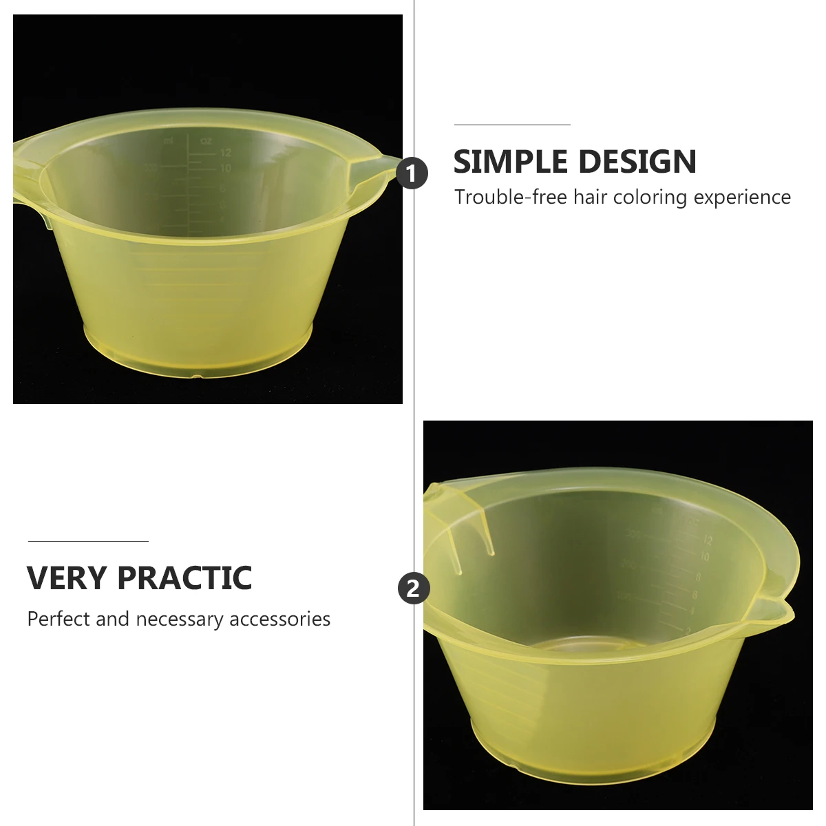 

3pcs Plastic Diy Coloring No Mess Tinting Hair Dye Tool Coloring Hair Tint Cup Bowl Tool Kit Dyeing Bowl Salon Use