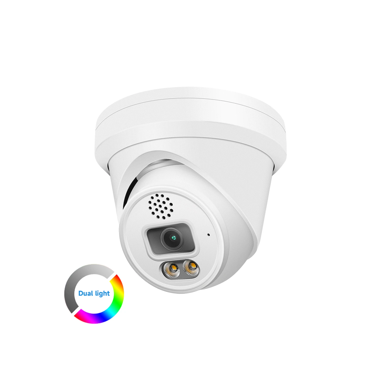 6MP Smart Dual Light ColorVu Turret Security IP Camera Night Color Two Way Audio POE SD Slot & Reset AI Human/Vehicle Detection