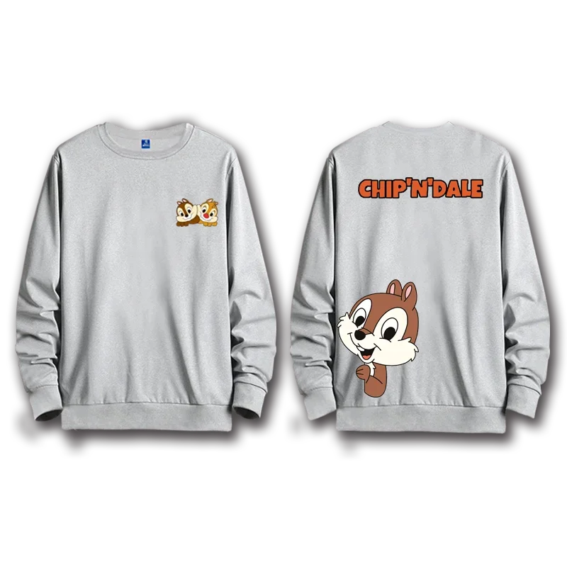 Chip an \'Dale Anime Cartoon Top Women\'s Hoodie Chipmunk Sports Round Neck Hoodie Couple Top Round Neck Hoodie