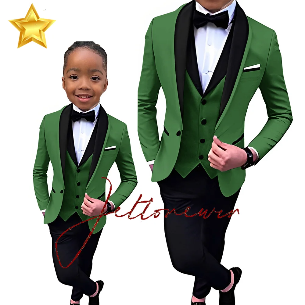 Suit for Boys Red Outfit Wedding Tuxedo Kids Formal Jacket Pants Vest Tie 4-piece Set 2-16 Years Old Blazer