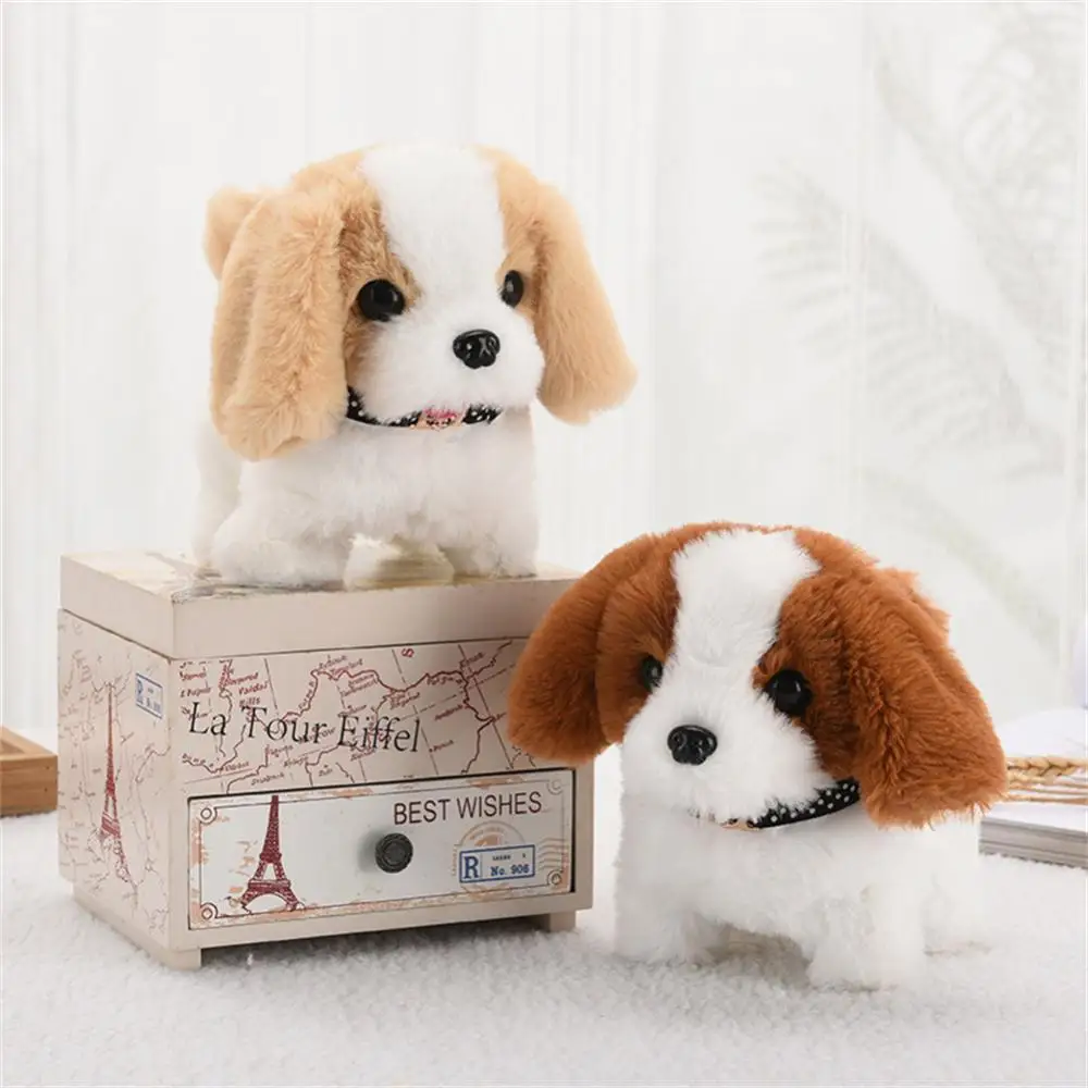 Chiot électrique mignon en peluche sans batterie pour enfant, jouet de simulation électronique, peut marcher, aboyer, Nod, Wag Tail, Kawaii