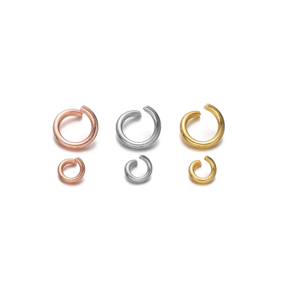 100Pcs Stainless Steel Open Jump Rings Single Loops Jump Rings Connectors for DIY Bracelet Necklace Supplies Jewelry Making Bulk
