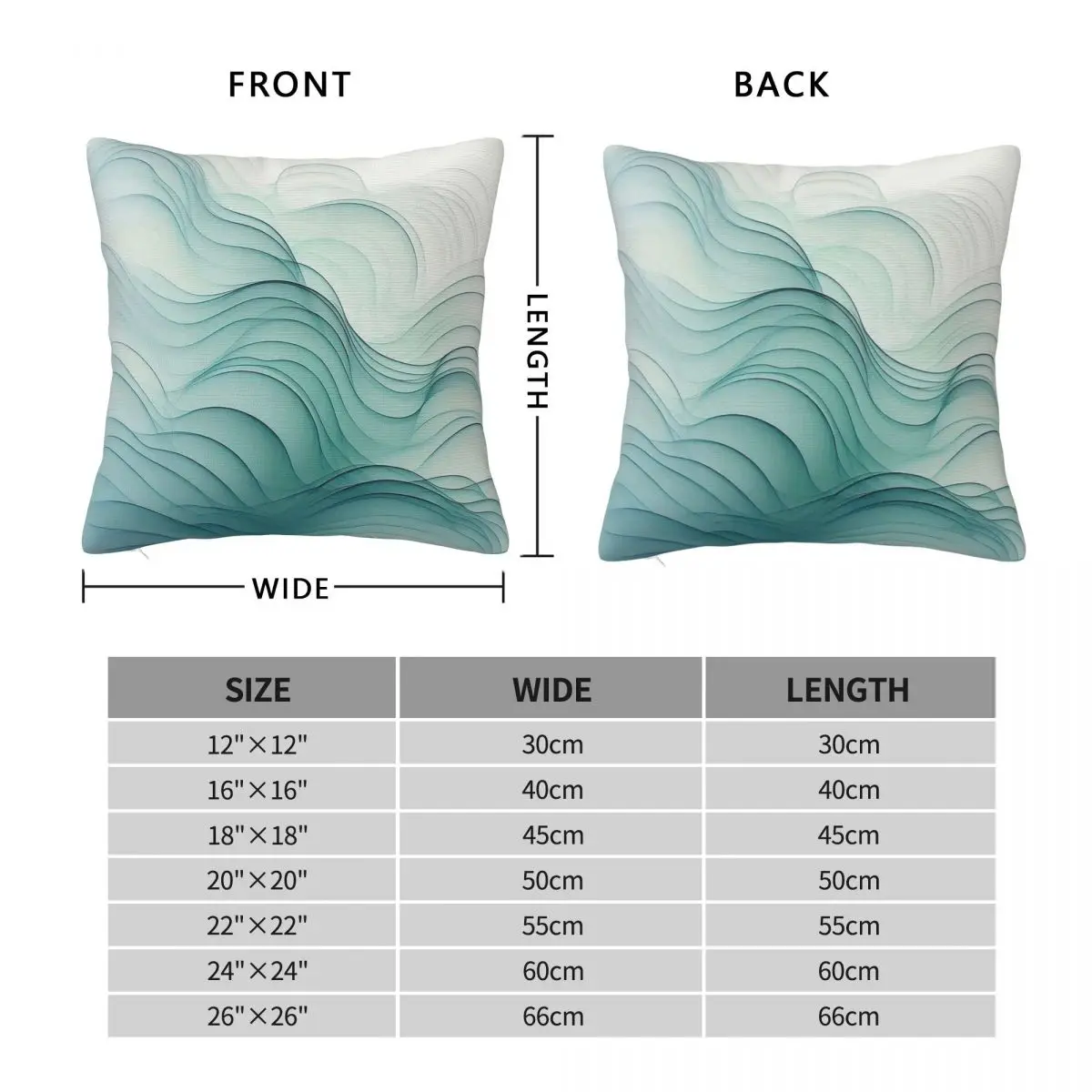 Frozen Waves Tranquil Zen Pillowcase Polyester Linen Velvet Creative Zip Decorative Throw Pillow Case Bed Cushion Case