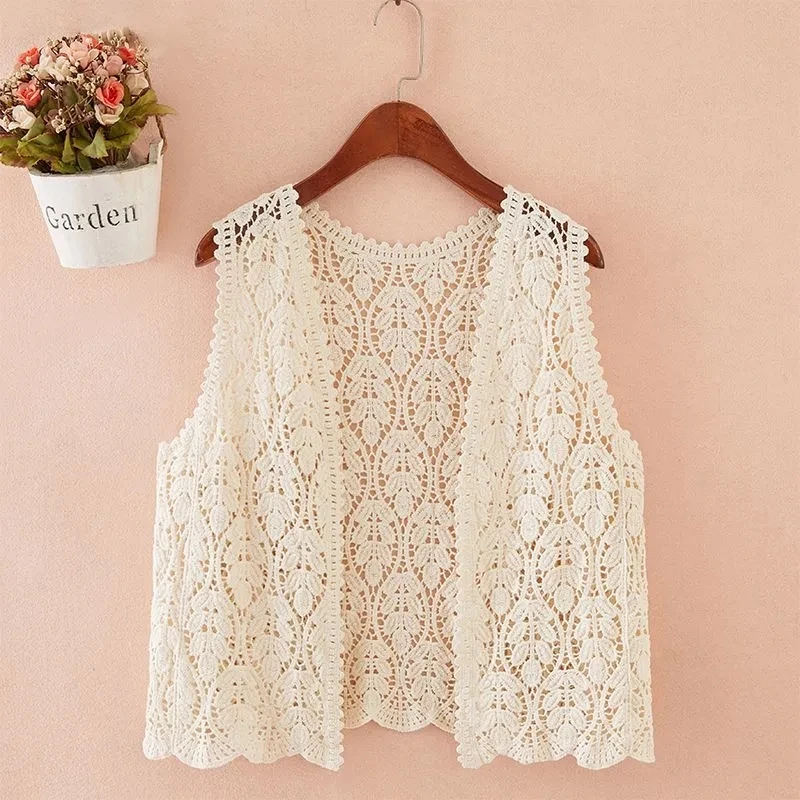 

Women's Vest Vests for Women New Vest With Sweet and Fashionable Short Pony Clip Jacket Cardigan Thin Crochet Jacket Sweater