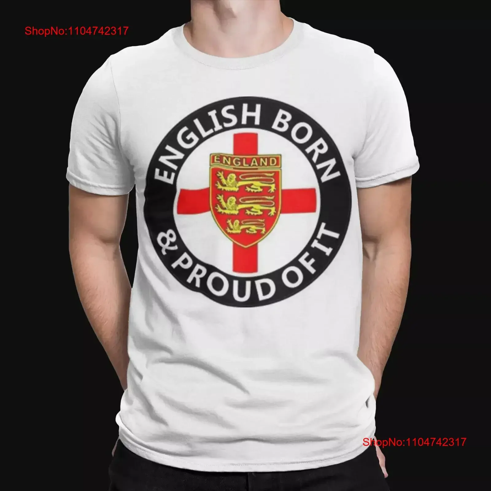 English Born T shirt Proud of it St Georges Day Flag Retro TEE Crest vintage Washed Soft Slightly streetwear Casual Versatile