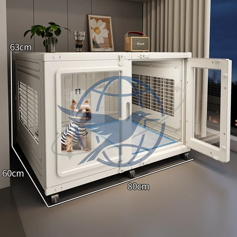 Resin Dog Cage Household Indoor Transparent Luxury Dog Villa Small and Medium Dog Pet Cage Bigbear Teddy Kennel House