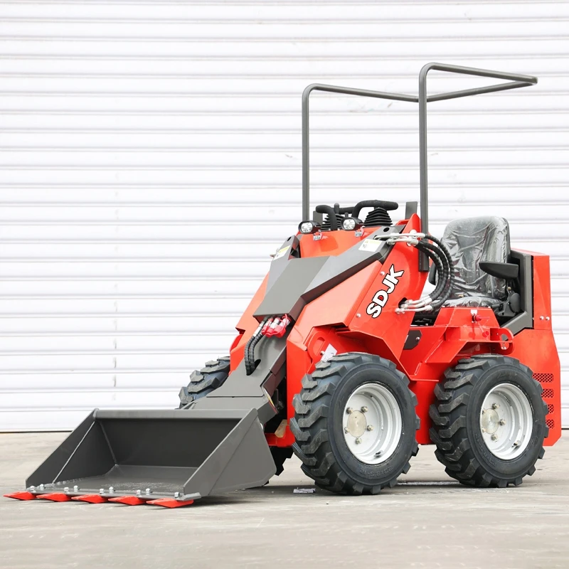 Mini type skid loader wheel type small skid loader structure diesel power support quick switch  free switch Customized