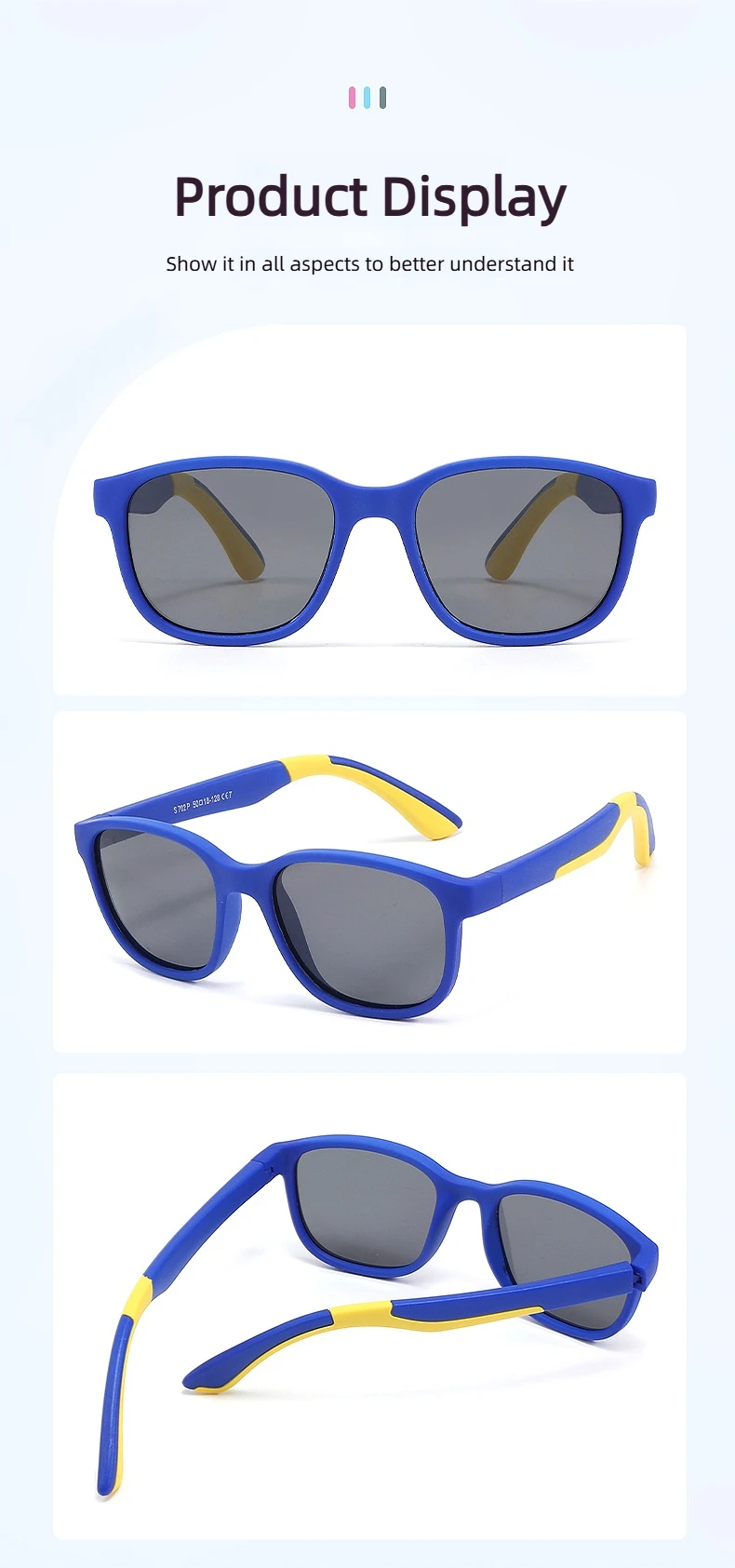 Fashion Square Polarisierte Kinder-Sonnenbrille, ultraleicht, umweltfreundliche Materialien, Sonnenbrille für Jungen und Mädchen, Outdoor-Sport-Sonnenbrille – Detail 12