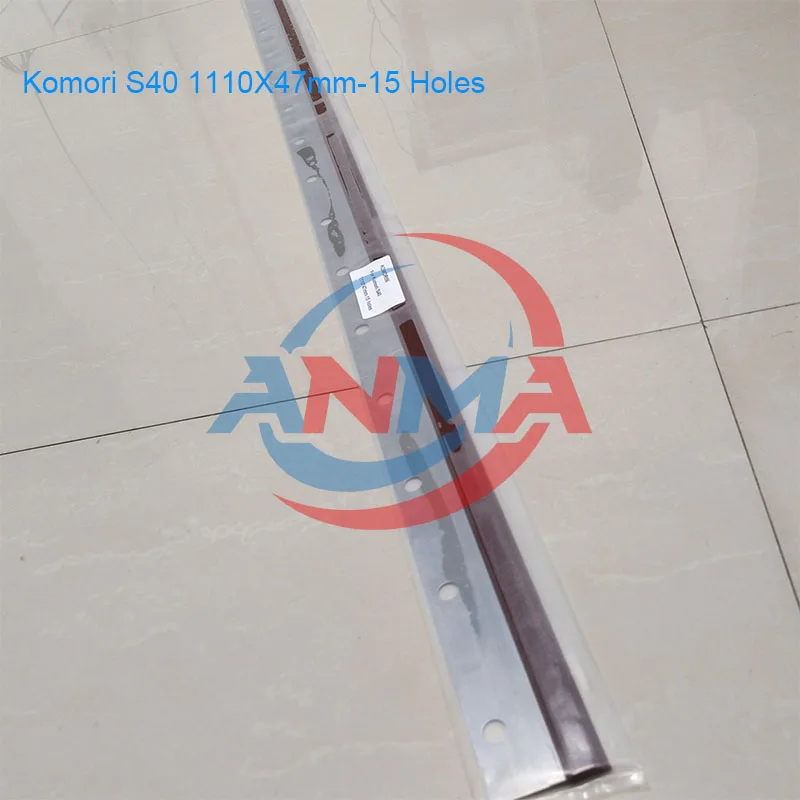 5Pieces Komori S40 Polyurethane material Wash up Blade 1110X47X0.5mm With 15 holes Komori Printing Machine Spare Parts