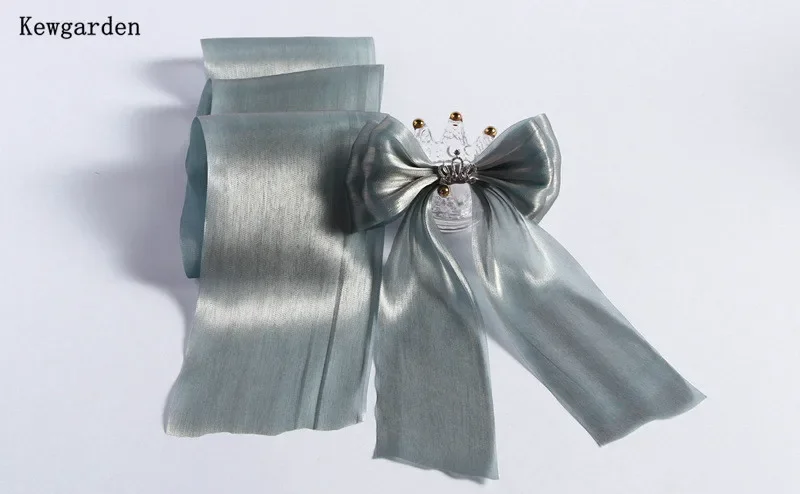 Kewgarden Wholesale Shiny Voile Ribbon 8cm 12cm width Handmade Tape DIY Bowknot Hair Accessories Gift Packing Riband 22 Yards