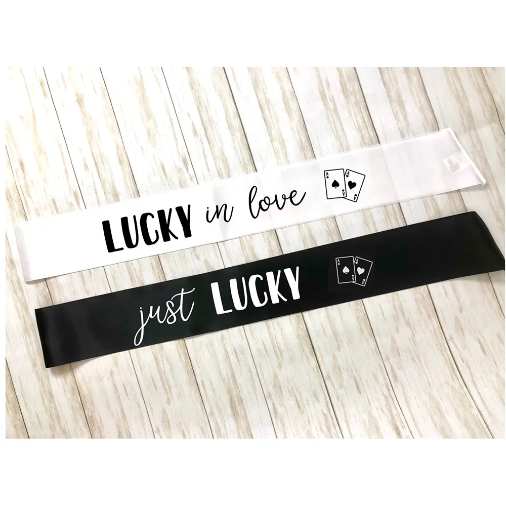 

2Pcs Bachelorette Party Sashes Bride To Be Lucky in Love Just Lucky Bridal Shower Souvenir Wedding Hen Party Decoration Supplies