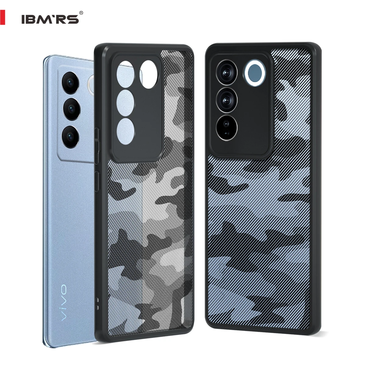 

IBMRS for Vivo S16 S16Pro V27 V27Pro Camo Case,Gaming Shockproof Bumper, Hybrid PC+TPU Rugged Protective Cover