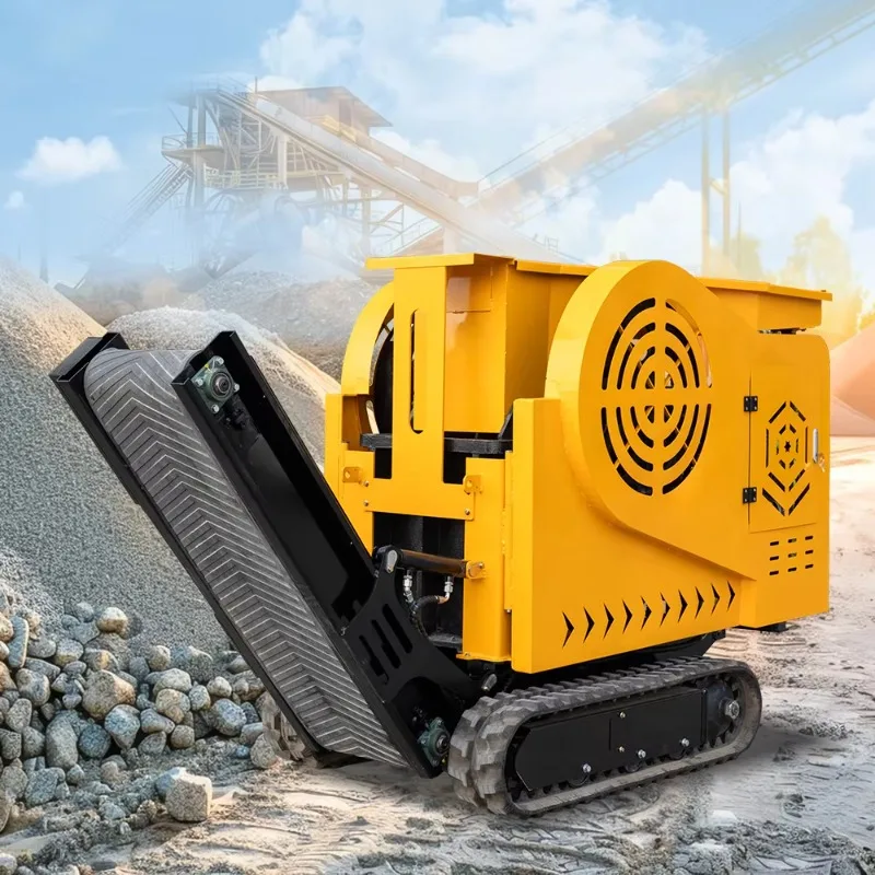 Small Crawler Mobile Crusher Combined Screening Unit Portable Tracked Rock Crushing Machine For Hard Stone Aggregate Tech Work
