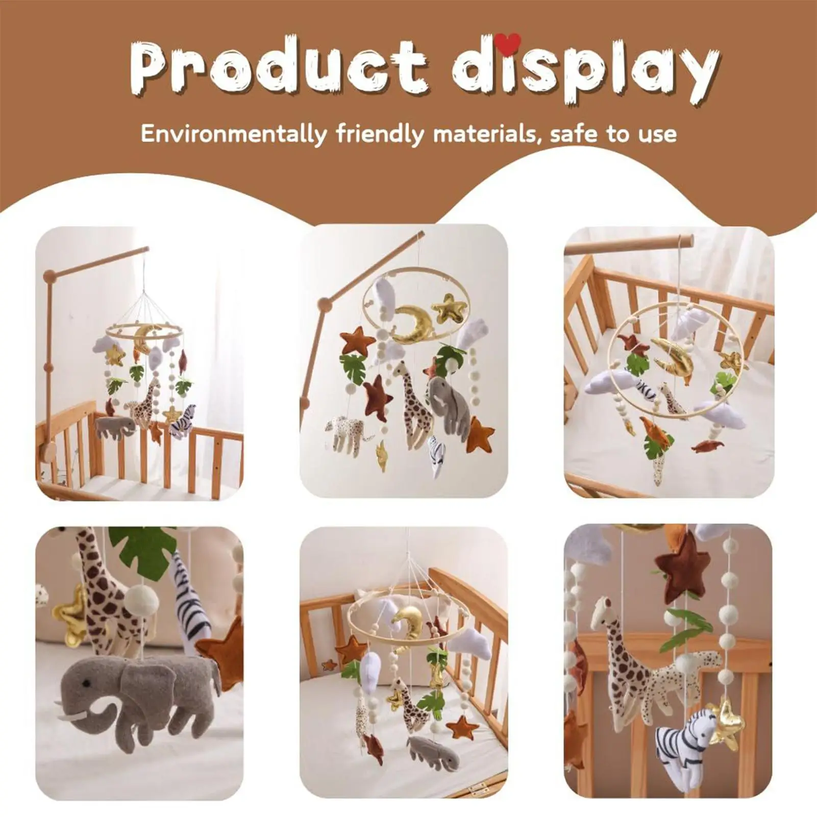 Berço do bebê móvel de feltro animal interativo sensorial decoração berço do bebê móvel brinquedo pendurado para desenvolvimento calmante jogar entretenimento