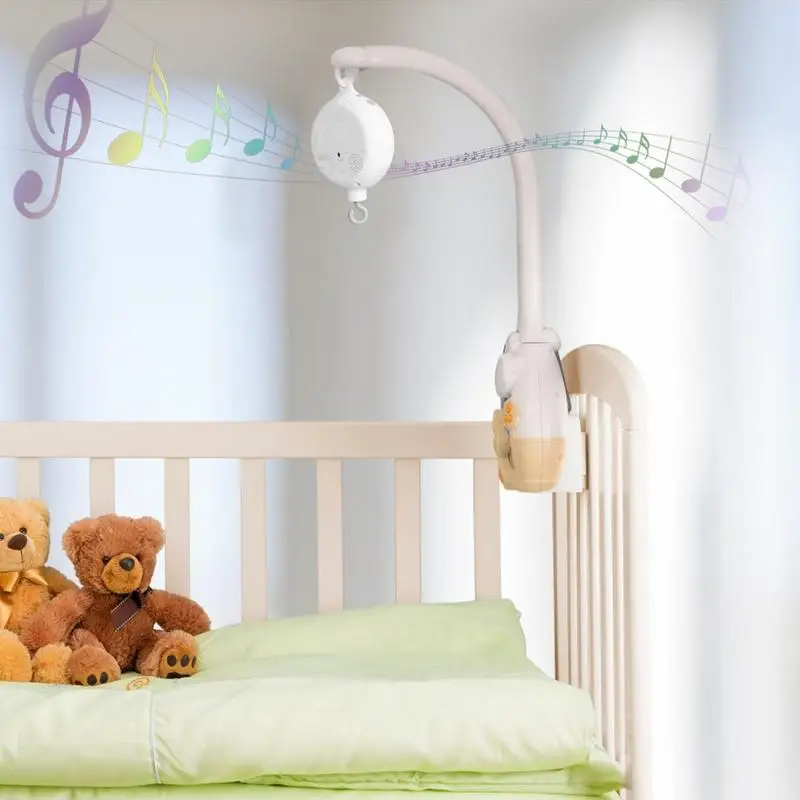 Baby Rattles 35 Songs Rotary Baby Mobile Crib Bed Bell Toy Battery Operated Music Box Bell Crib Electric Infant Holder Hang Toys