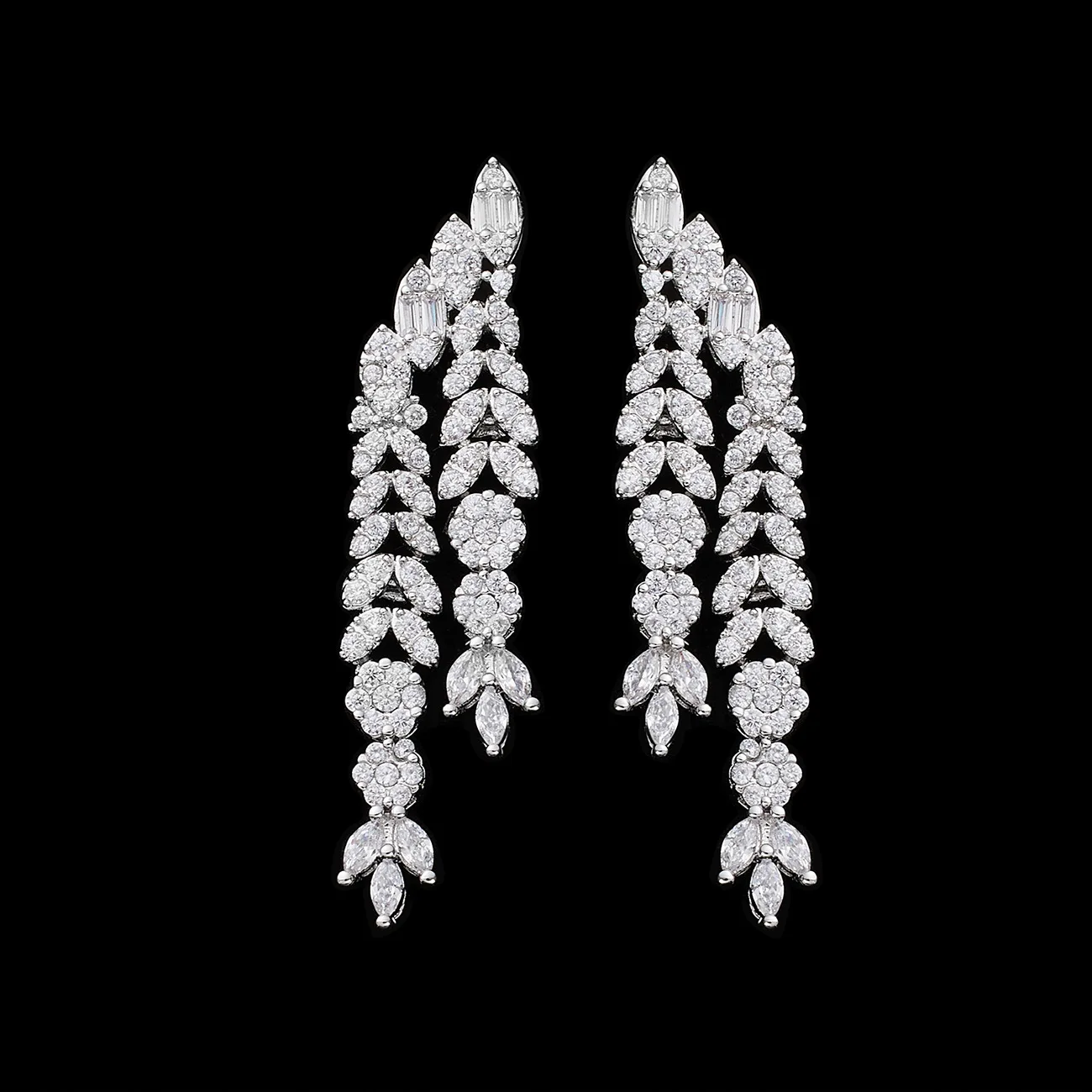New Bridal 4Pcs Tassel Jewelry Set For Women Tassel Necklace Bracelet Earrings Ring Wedding Party Evening Dress Accessories