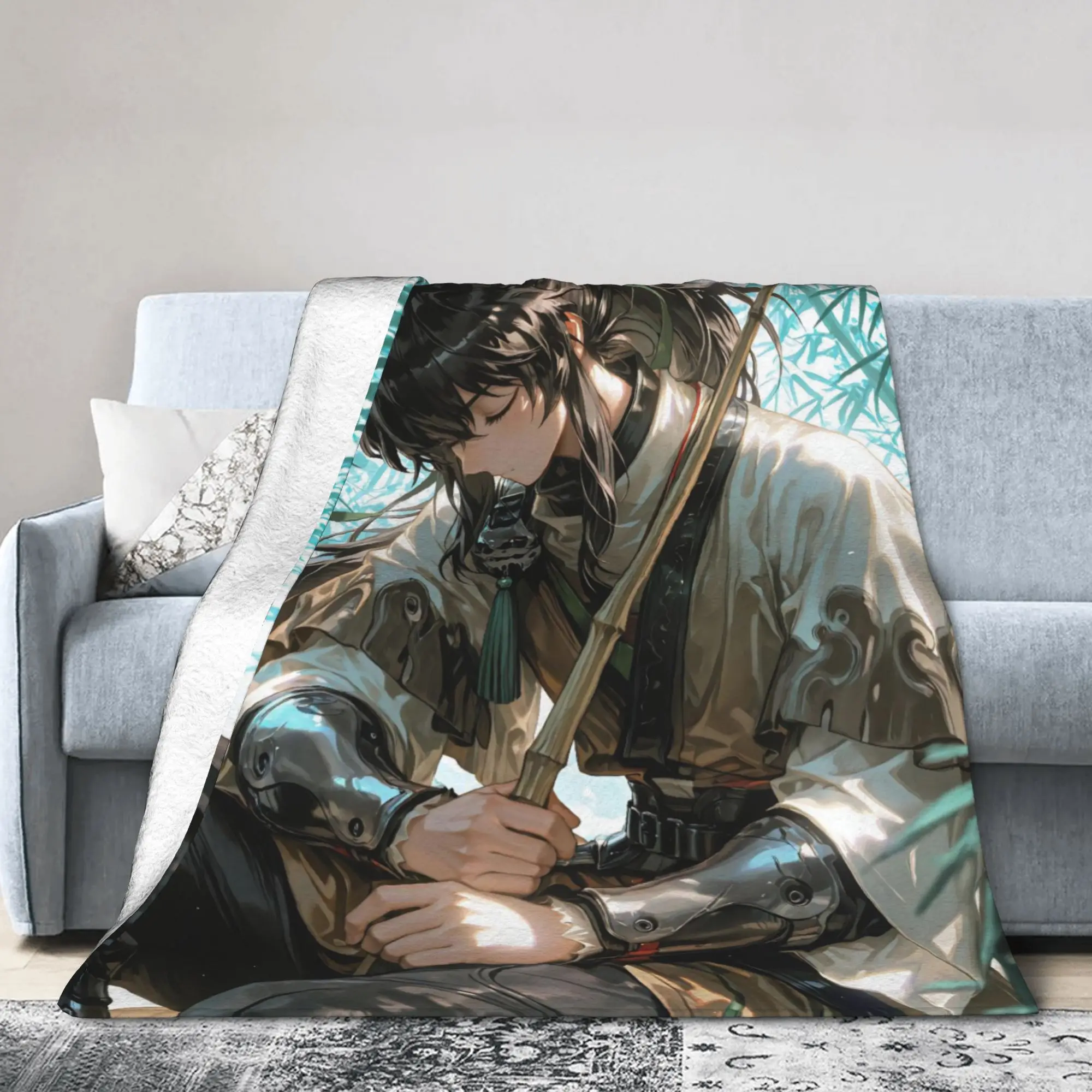 

Wuthering Waves Qiu Yuan Blankets Game Anime Fuzzy Awesome Soft Throw Blanket for Bed Sofa Winter Outdoor