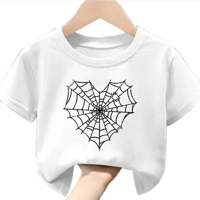 Spider Web Print Children's Short-Sleeved T-Shirt - New Style Children's Summer Clothing Half-Sleeved Boys' and Girls' T-Shirt