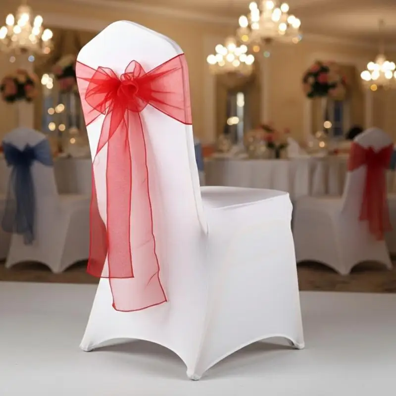 1 Stück Spitzen-Stuhlschleifen Romantische Premium-Qualität Elegante Schleifenbänder für Hochzeit, Bankett, Empfang – Detail 3