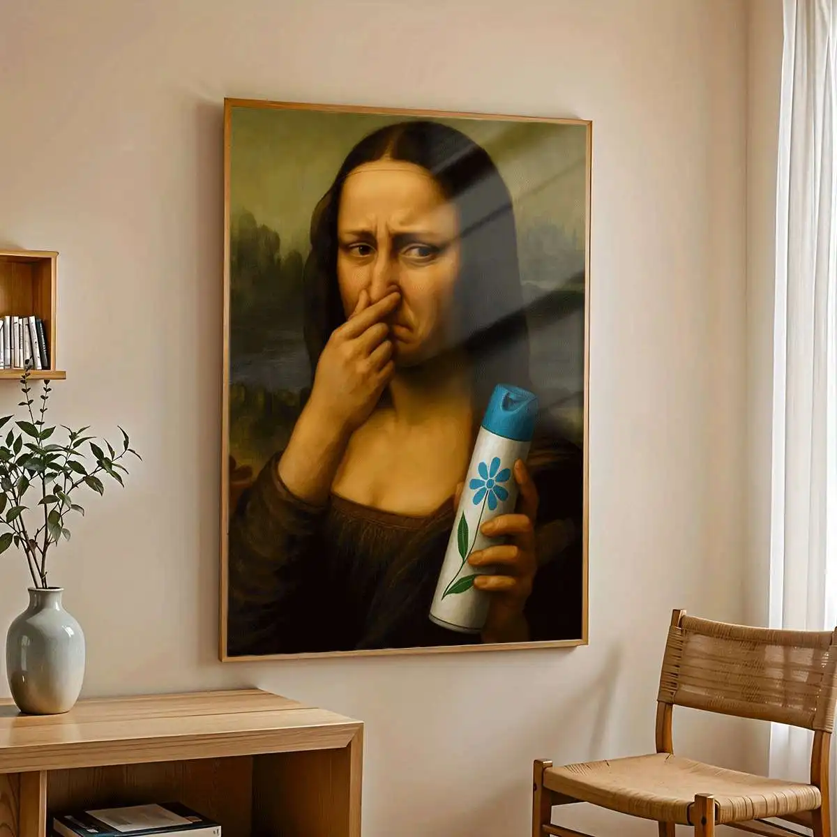 الموناليزا مضحك قماش طباعة المشارك Vintage الفن التجريدي يطبع غسل غرفة الحمام المرحاض المدخل جدار ديكور فني ملصق