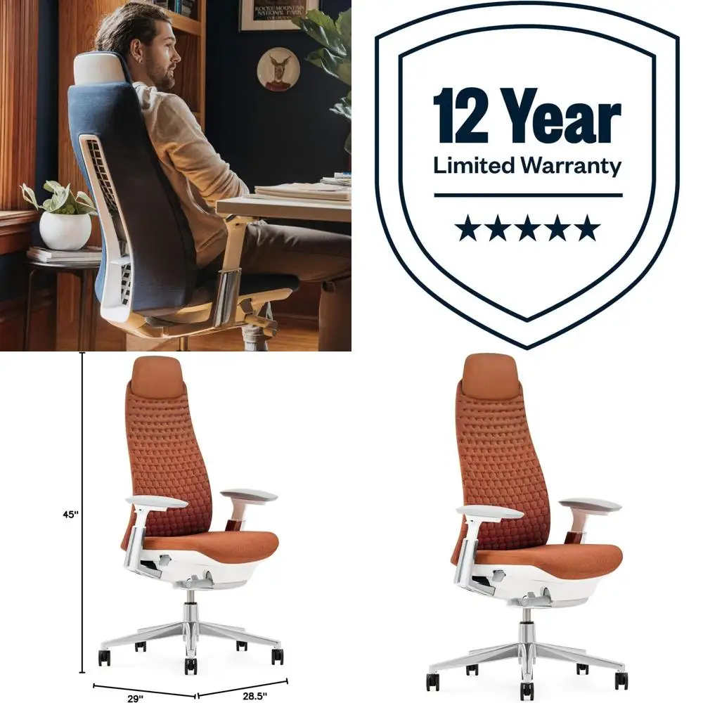 

Эргономичное офисное кресло руководителя - стильное кресло для рабочего стола с цифровым трикотажным узором и регулируемой поясничной опорой