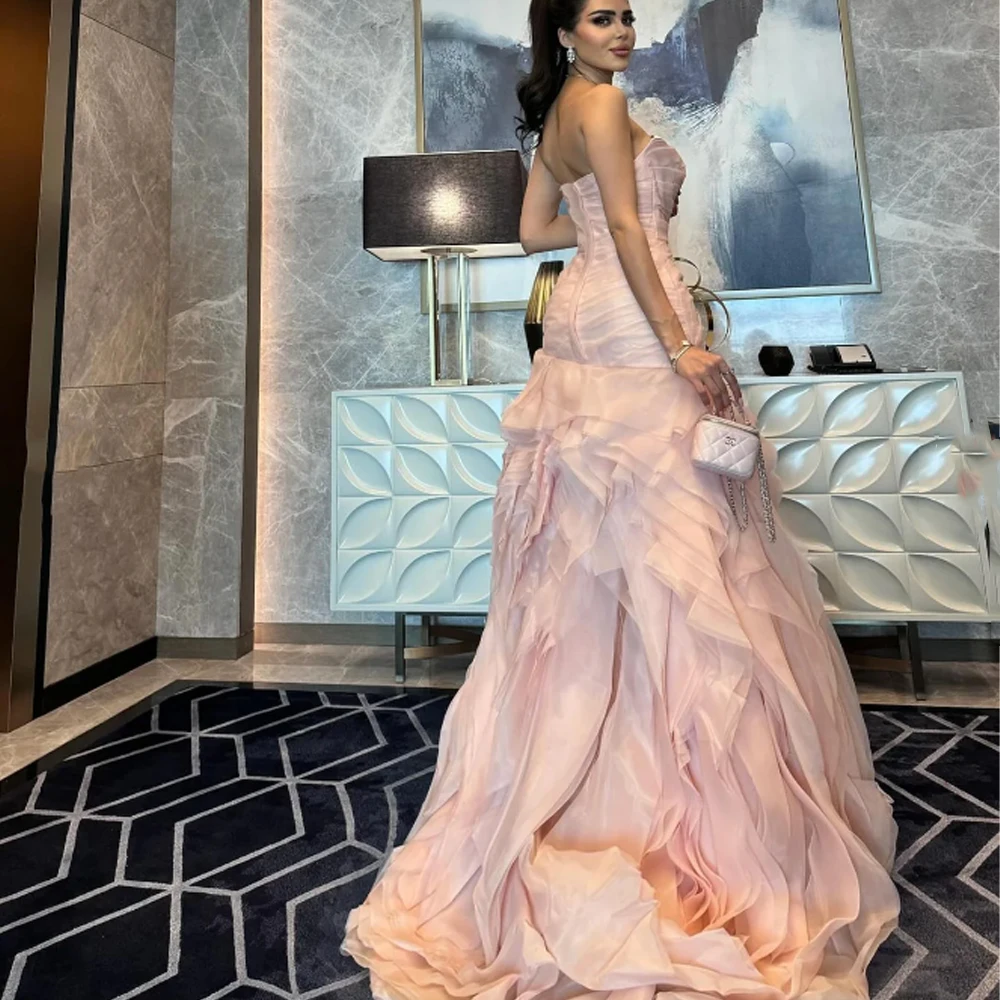 Customized Evening Dress Sleeveless Pink Vestidos Juveniles Dresses Vestido Fiesta Verano Invitada Boda